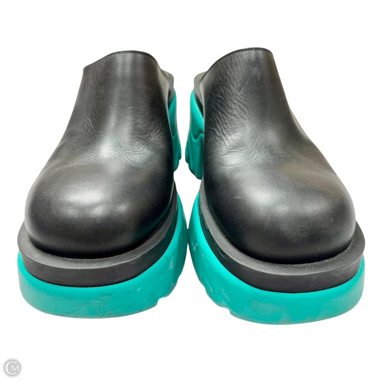 Shoes Luxury Designer By Bottega Veneta In Black & Green, Size: 10