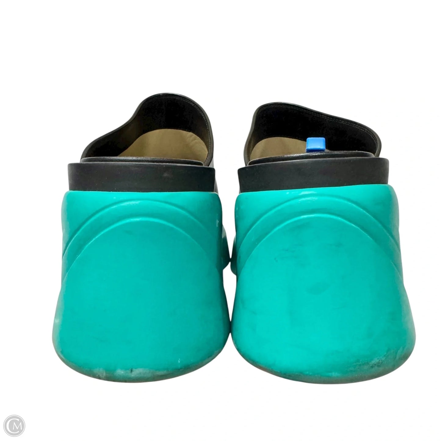 Shoes Luxury Designer By Bottega Veneta In Black & Green, Size: 10