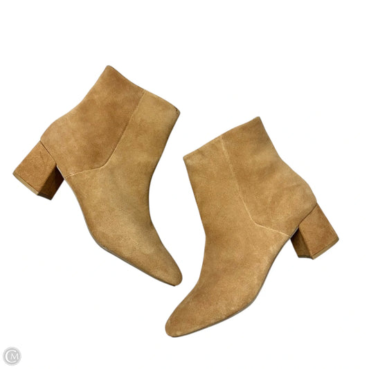 Boots Ankle Heels By Aqua In Brown, Size: 11