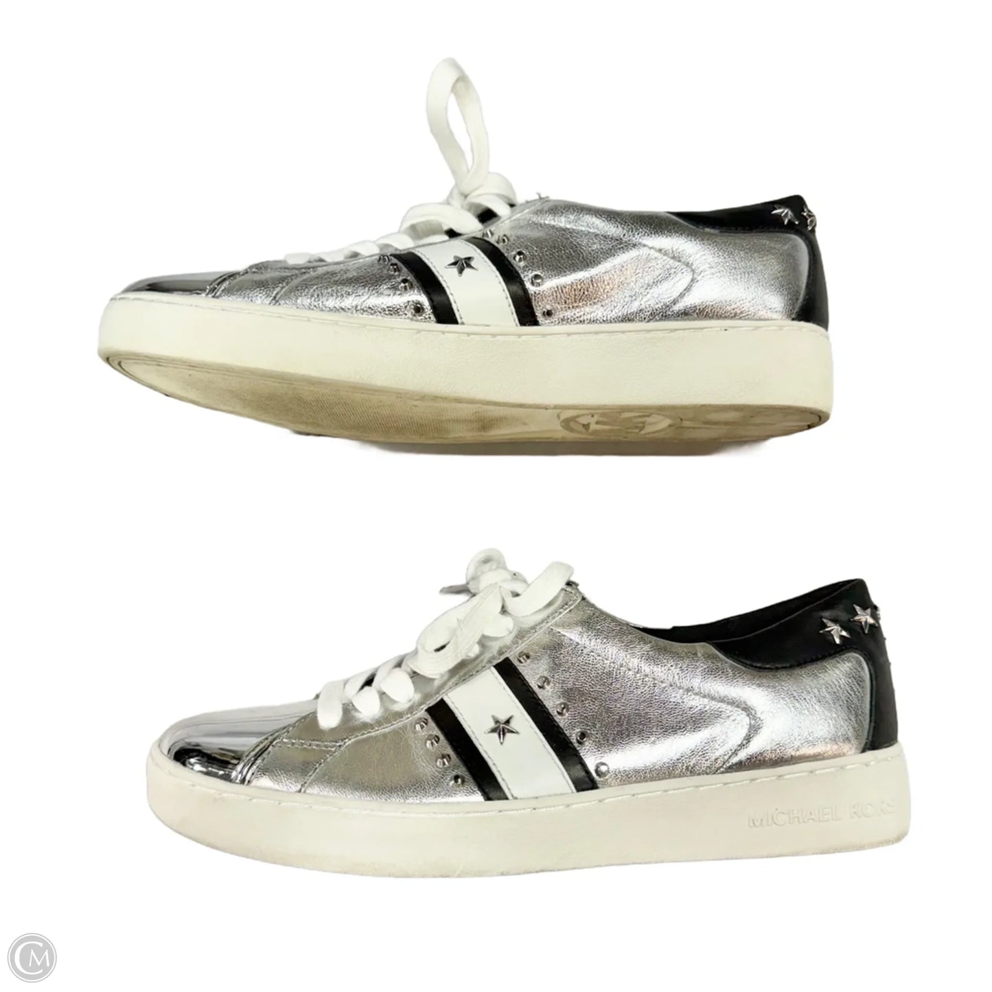 Shoes Sneakers By Michael By Michael Kors In Silver, Size: 9
