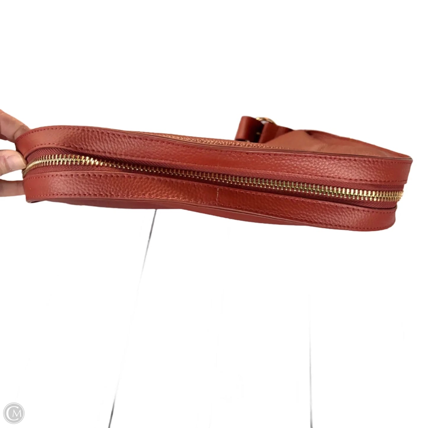 Handbag Leather By Tote Le Monde, Size: Medium