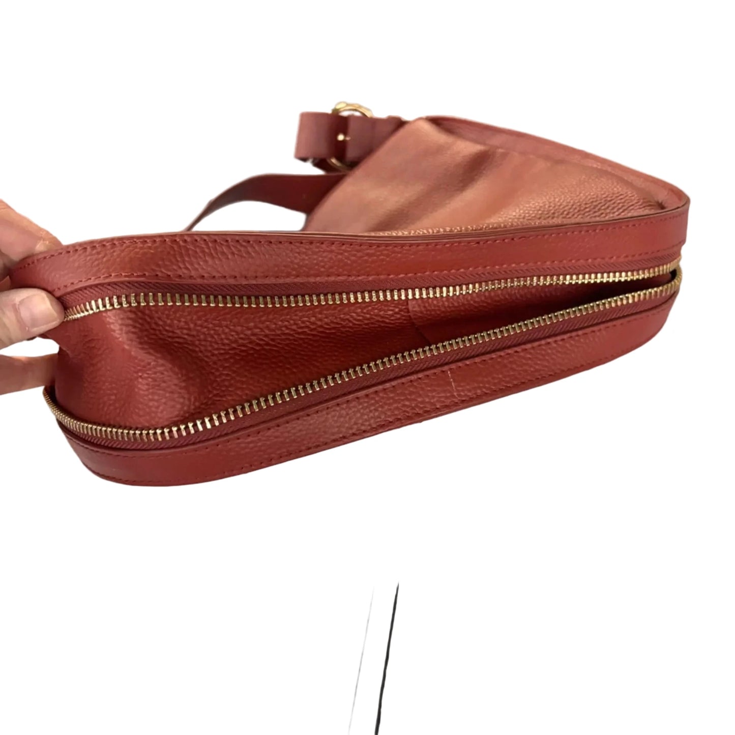 Handbag Leather By Tote Le Monde, Size: Medium