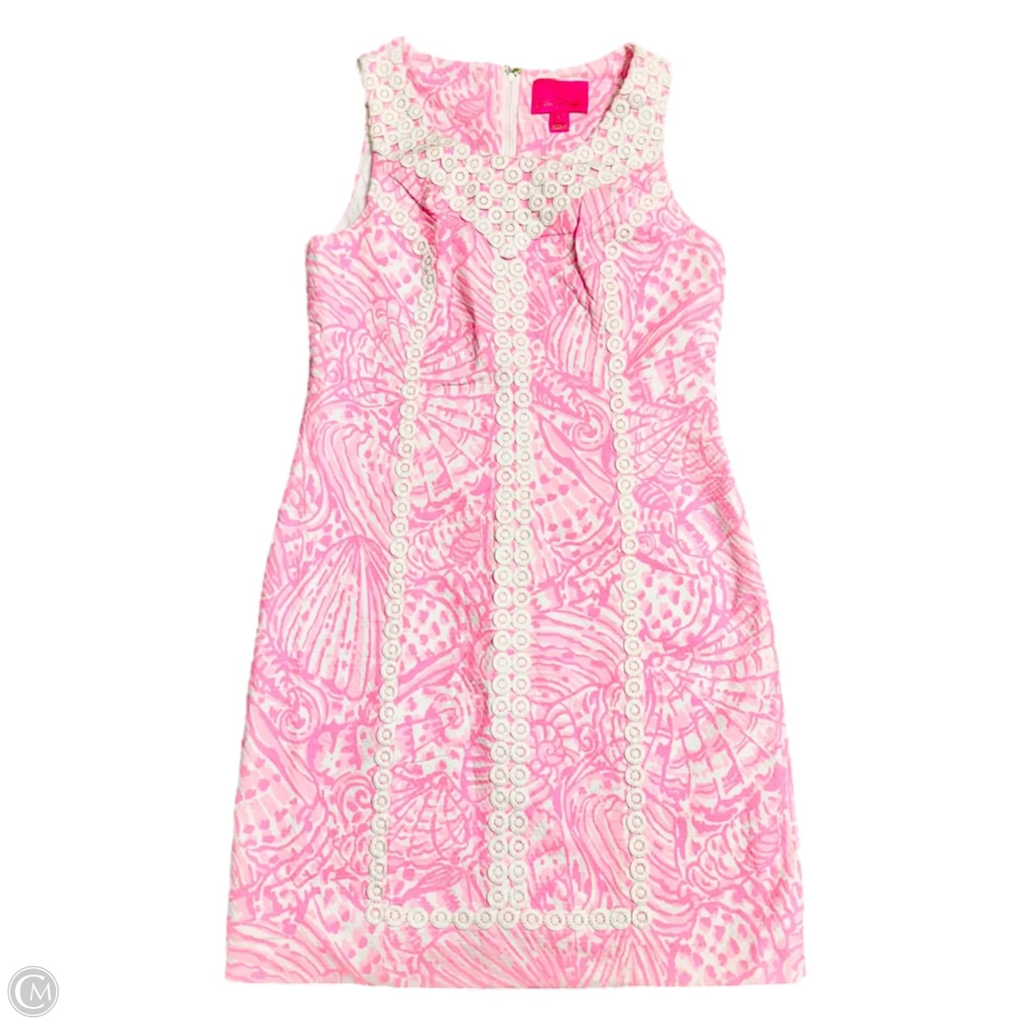 Dress Designer By Lilly Pulitzer In Pink & White, Size: S