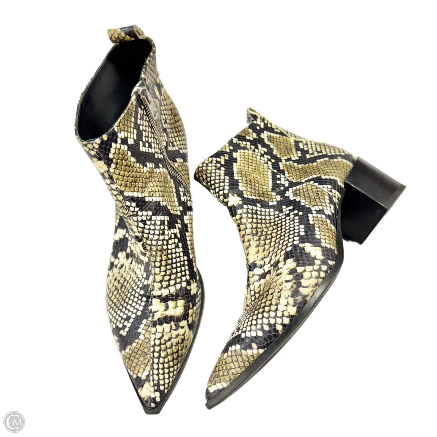 Boots Ankle Heels By Everlane In Snakeskin Print, Size: 10.5