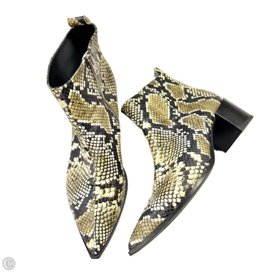 Boots Ankle Heels By Everlane In Snakeskin Print, Size: 10.5