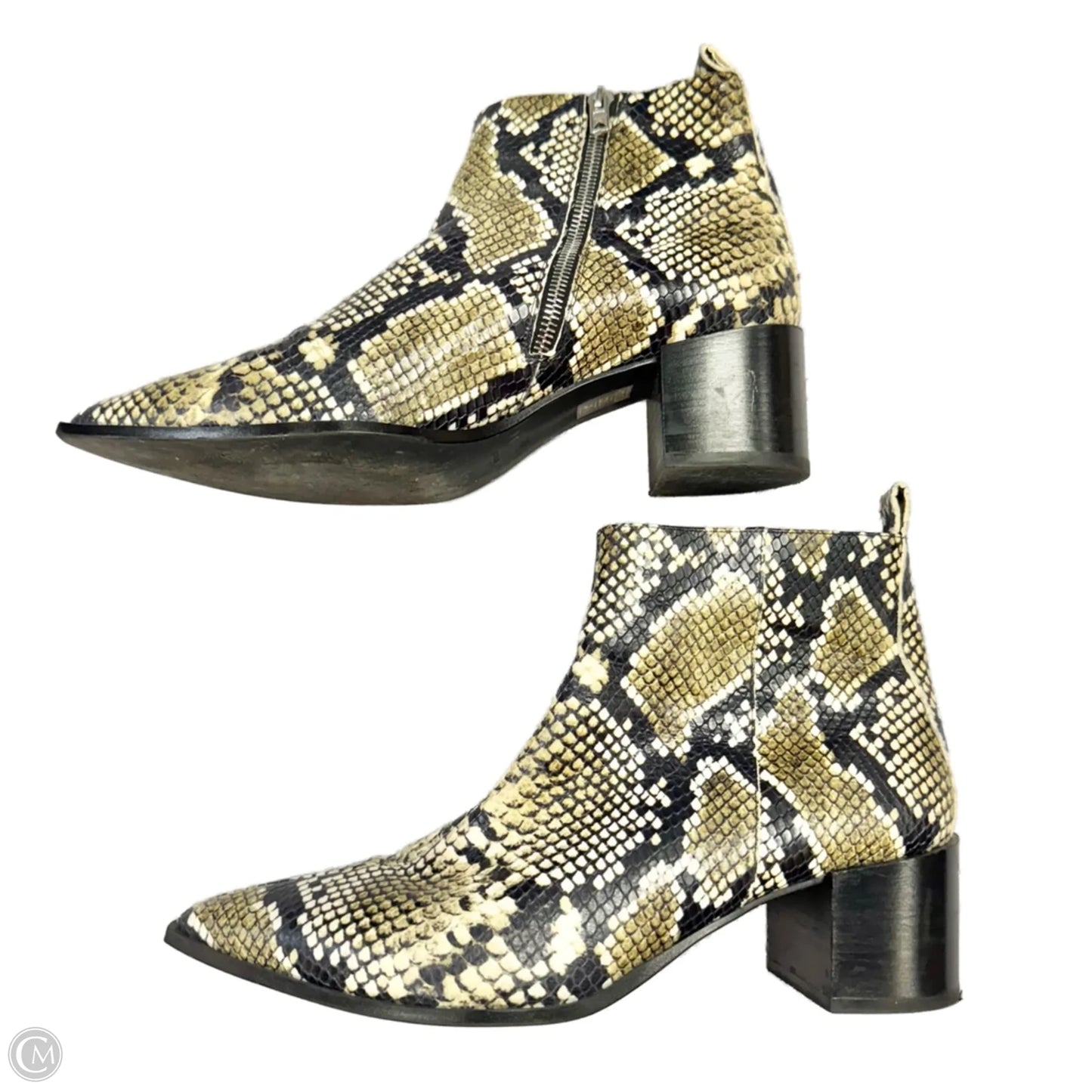 Boots Ankle Heels By Everlane In Snakeskin Print, Size: 10.5