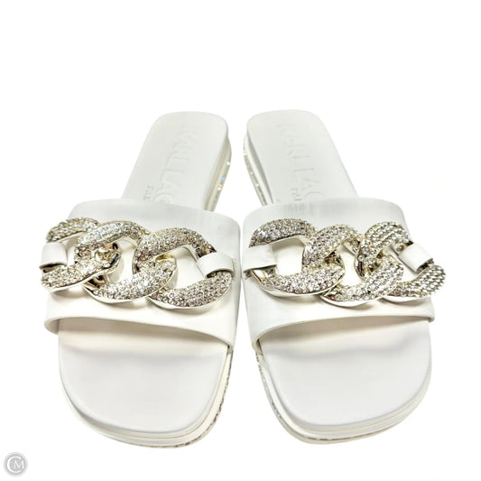 Sandals Designer By Karl Lagerfeld In White, Size: 8.5