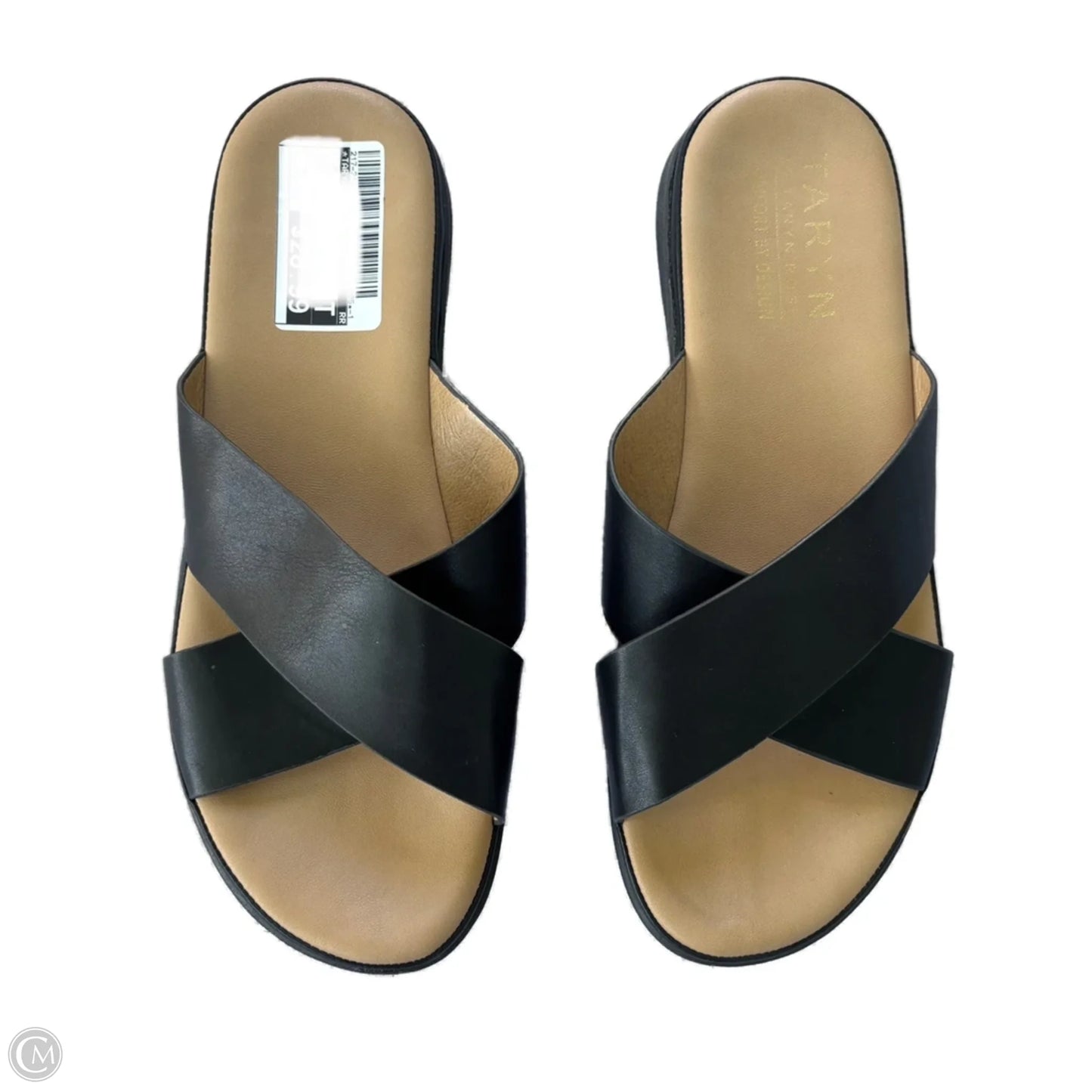 Sandals Flats By Taryn Rose Shoes In Black & Tan, Size: 9
