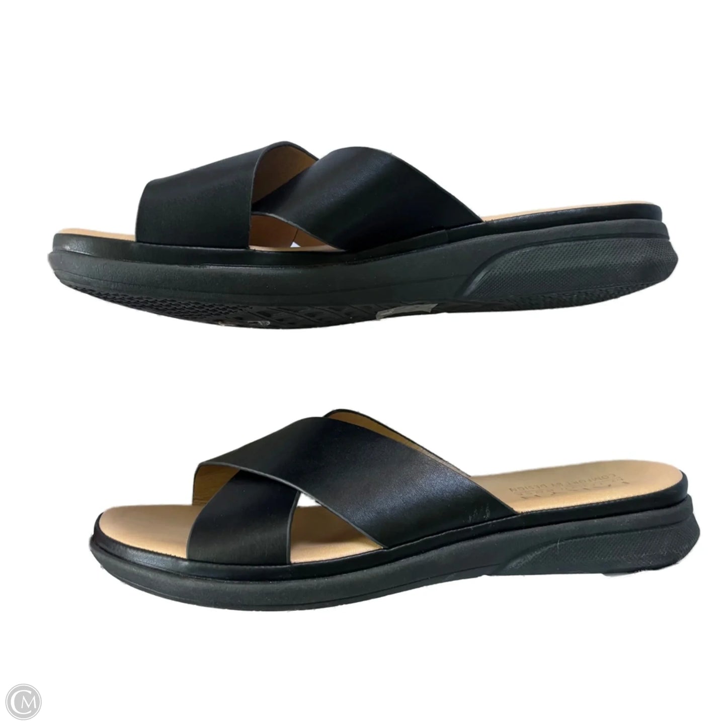 Sandals Flats By Taryn Rose Shoes In Black & Tan, Size: 9