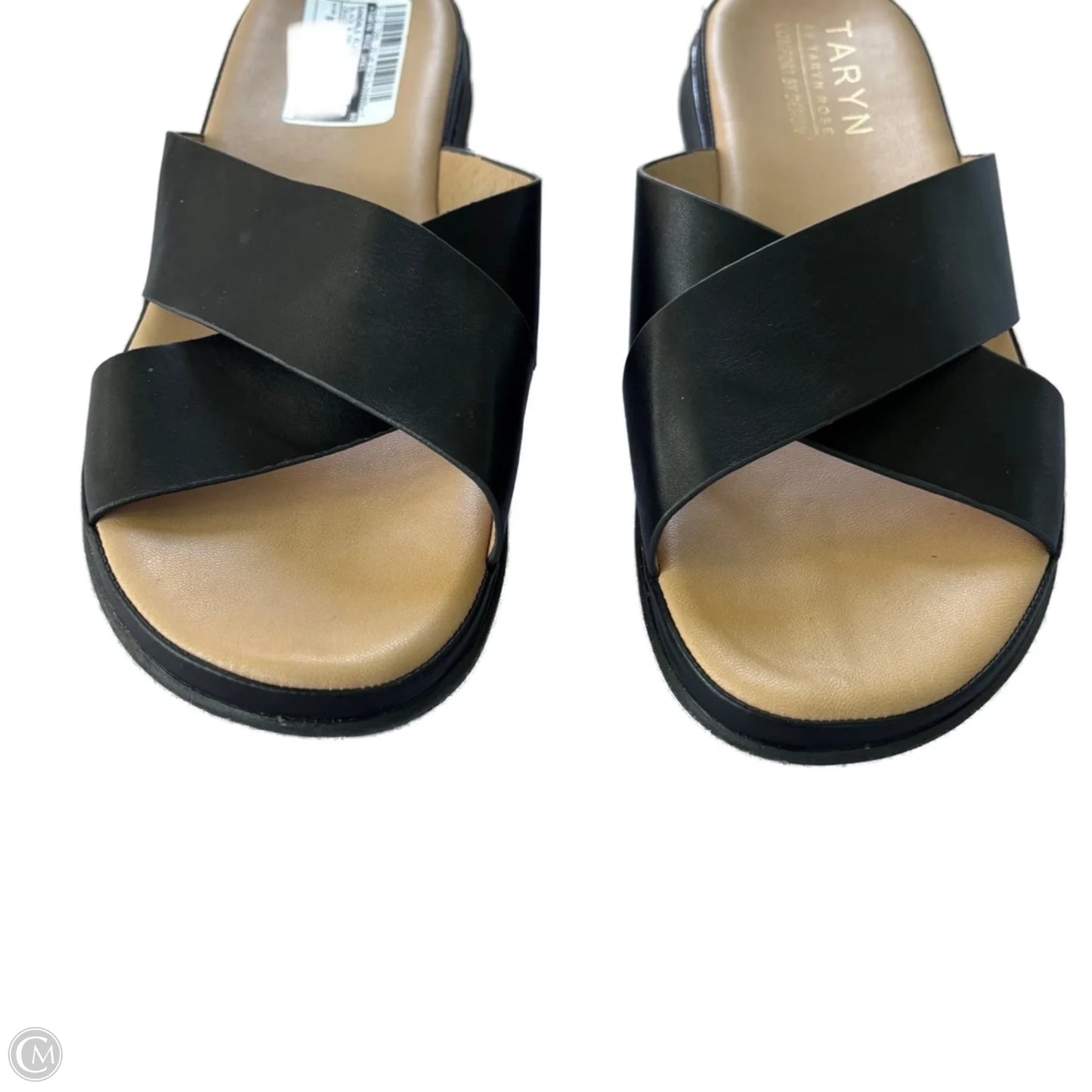 Sandals Flats By Taryn Rose Shoes In Black & Tan, Size: 9