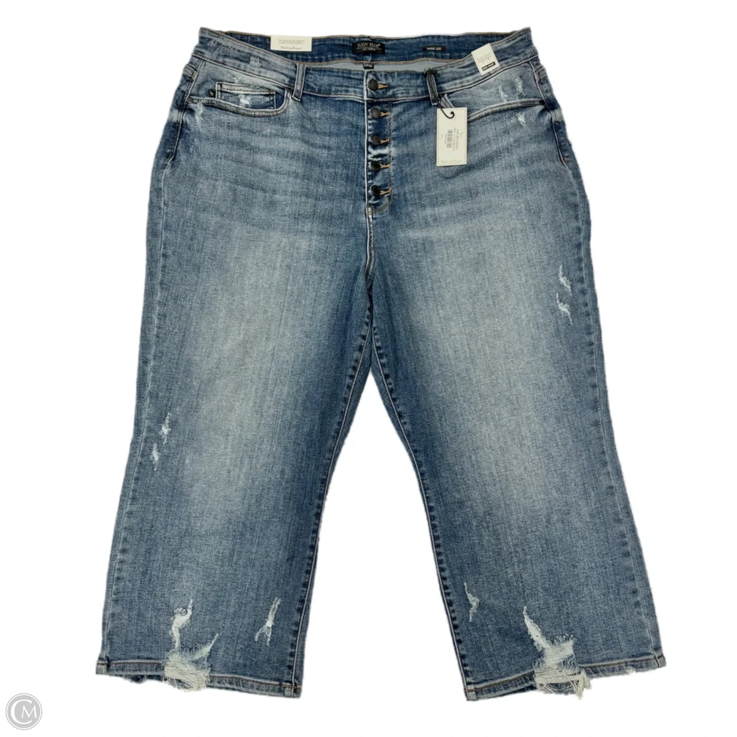 Jeans Wide Leg By Judy Blue In Blue Denim, Size: 24