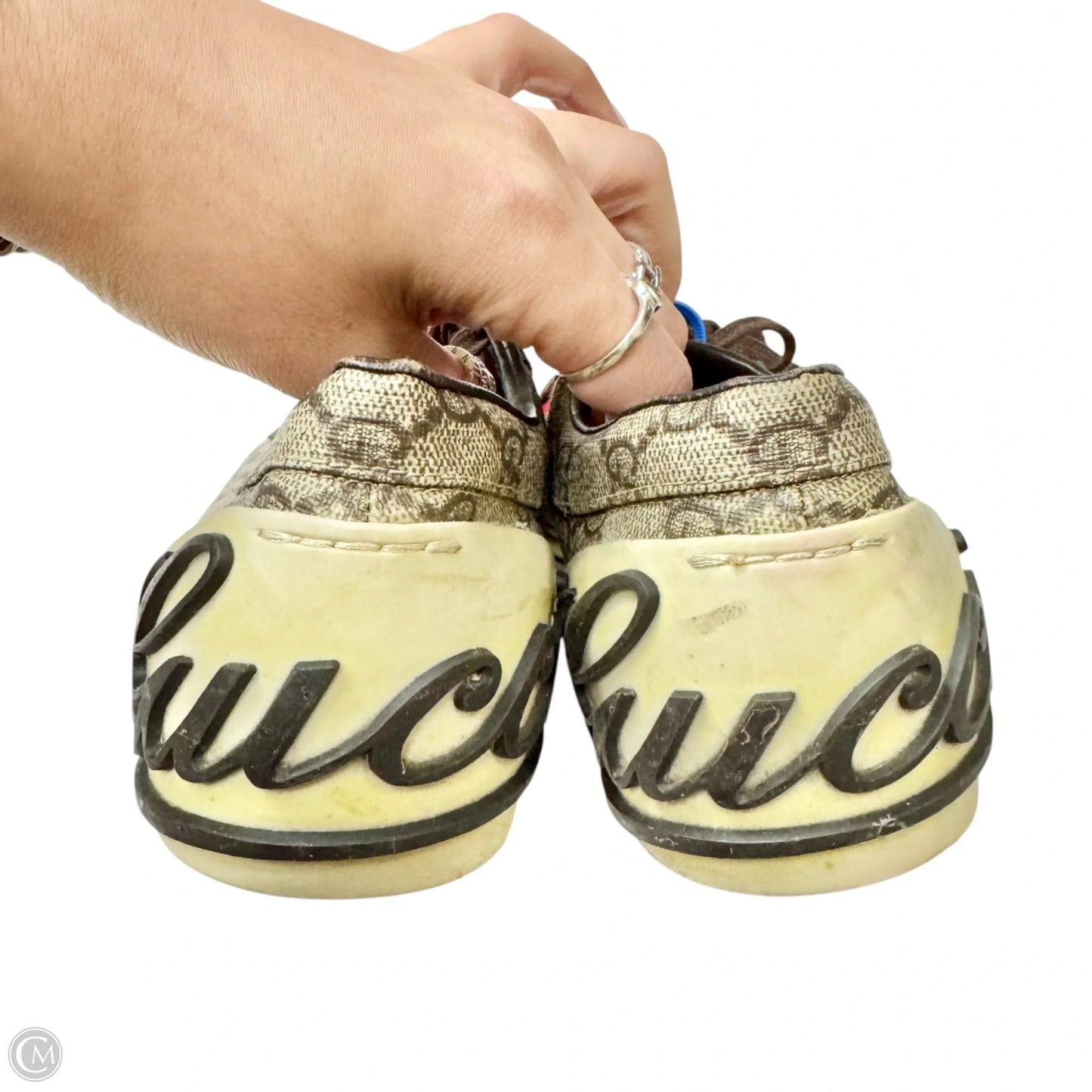 Shoes Luxury Designer By Gucci In Brown, Size: 7