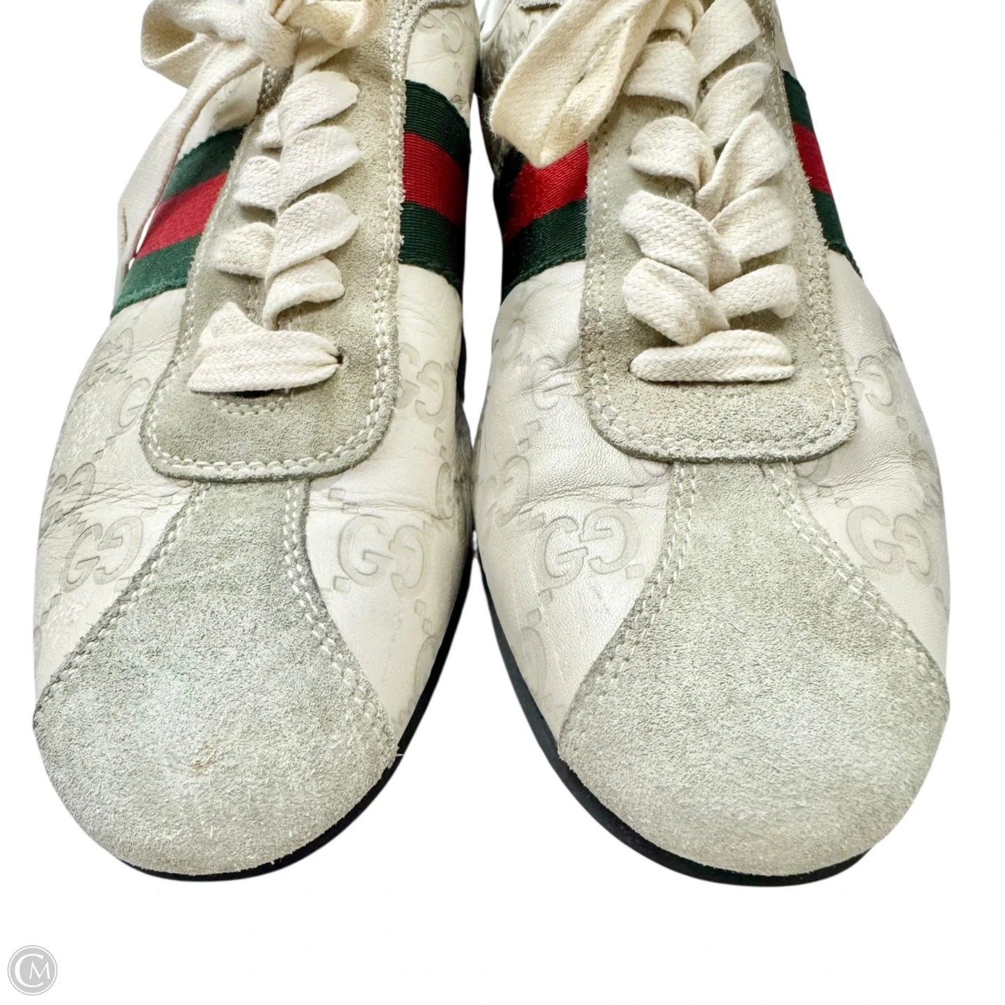 Shoes Luxury Designer By Gucci In White, Size: 6.5
