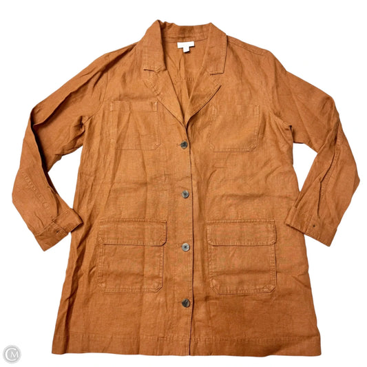 Jacket Shirt By J. Jill In Brown, Size: M