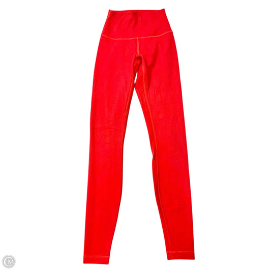 Athletic Leggings By Lululemon In Red, Size: Xs