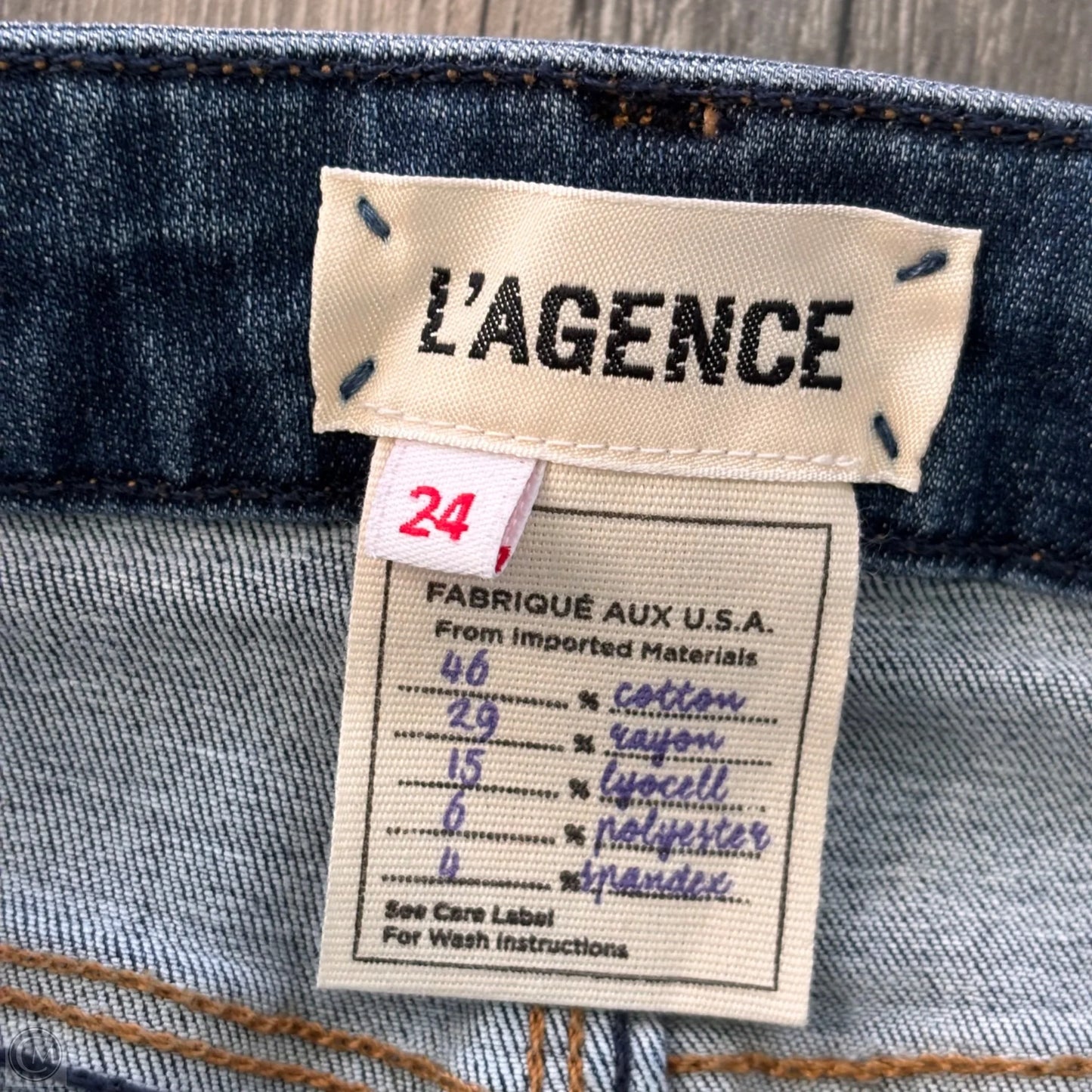 Jeans Skinny By L Agence In Blue Denim, Size: 0