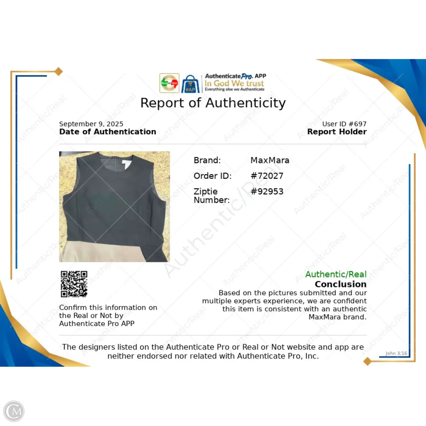 Dress Designer By Max Mara In Black, Size: M