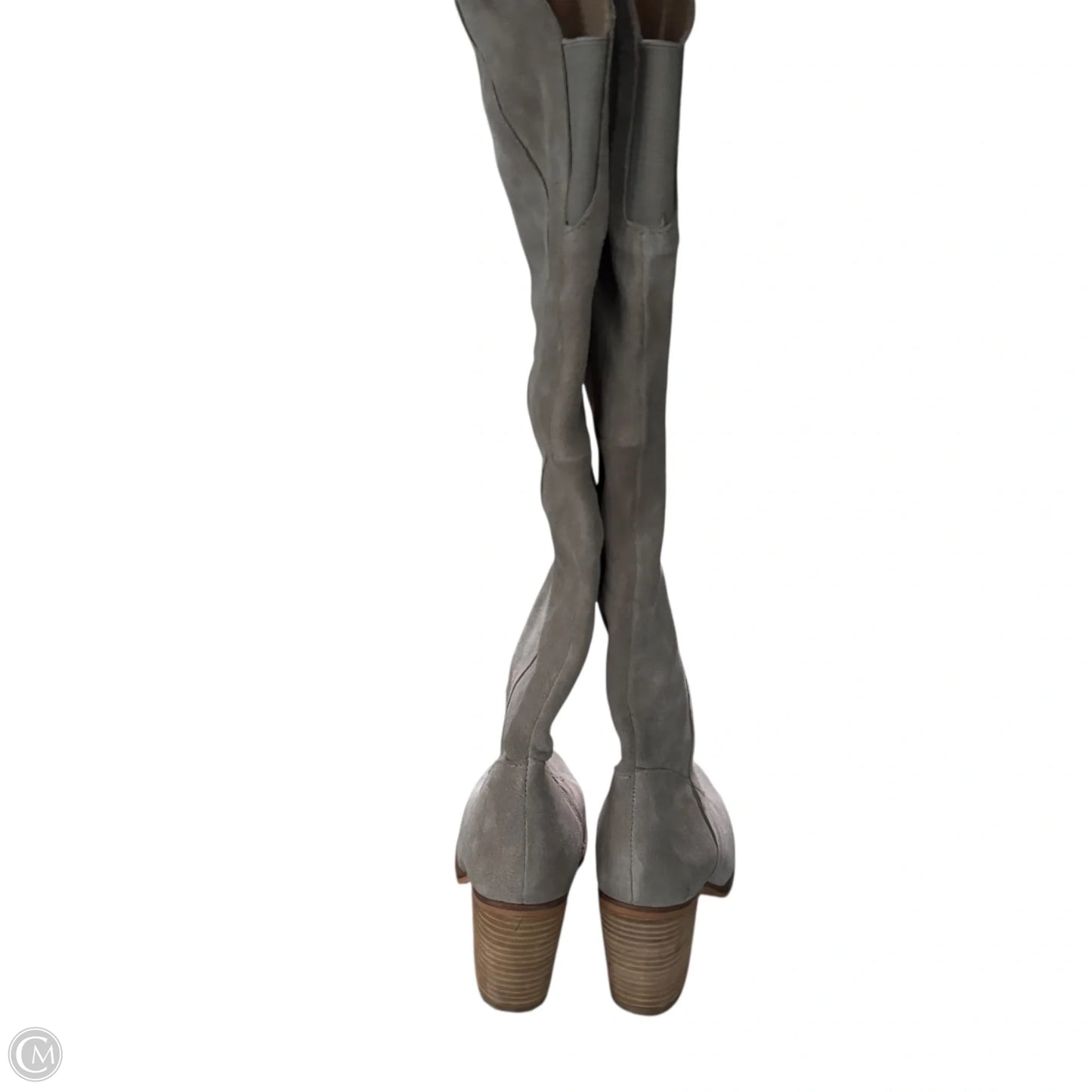 Boots Knee Heels By Diba In Grey, Size: 7.5
