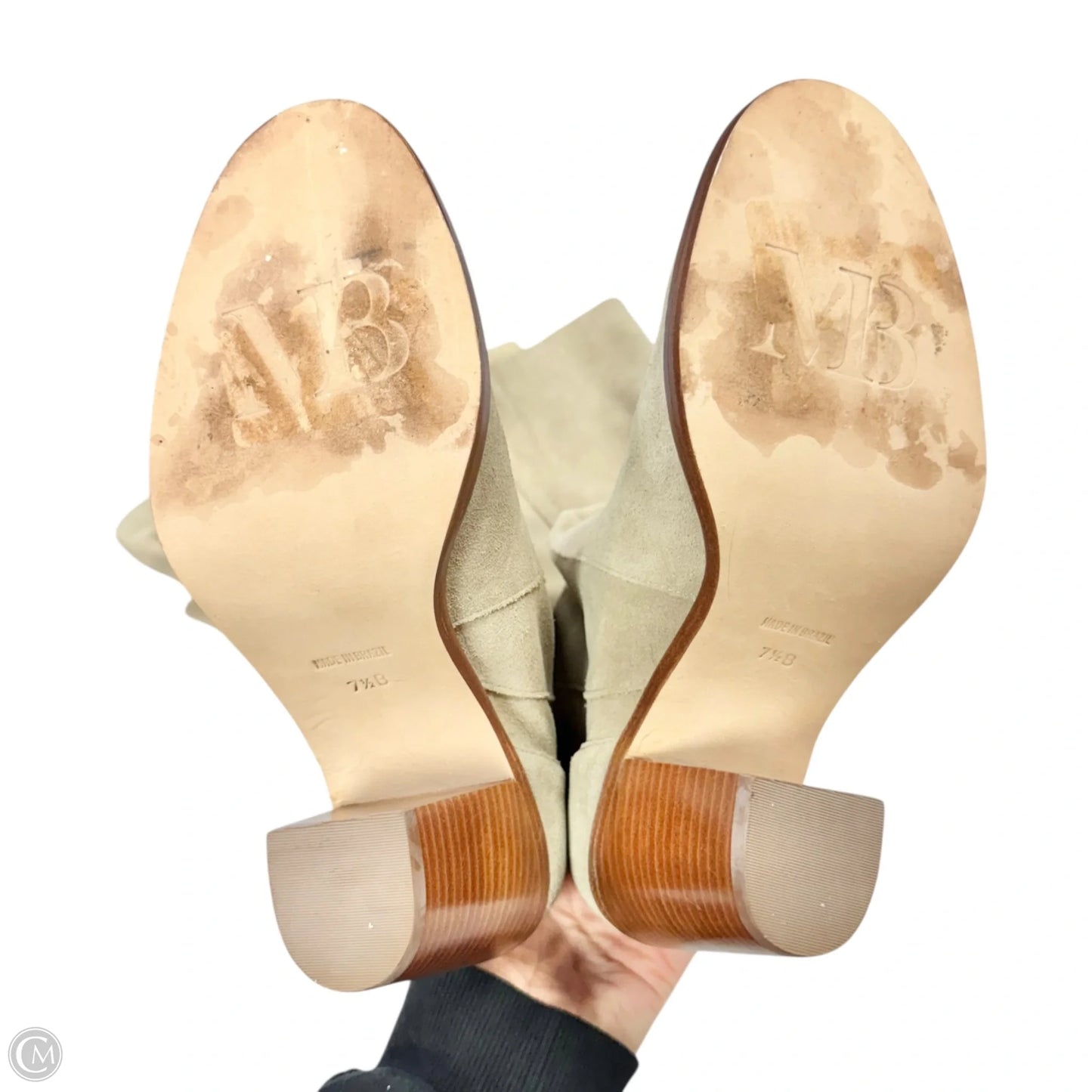Boots Knee Heels By Matt Bernson In Taupe, Size: 7.5