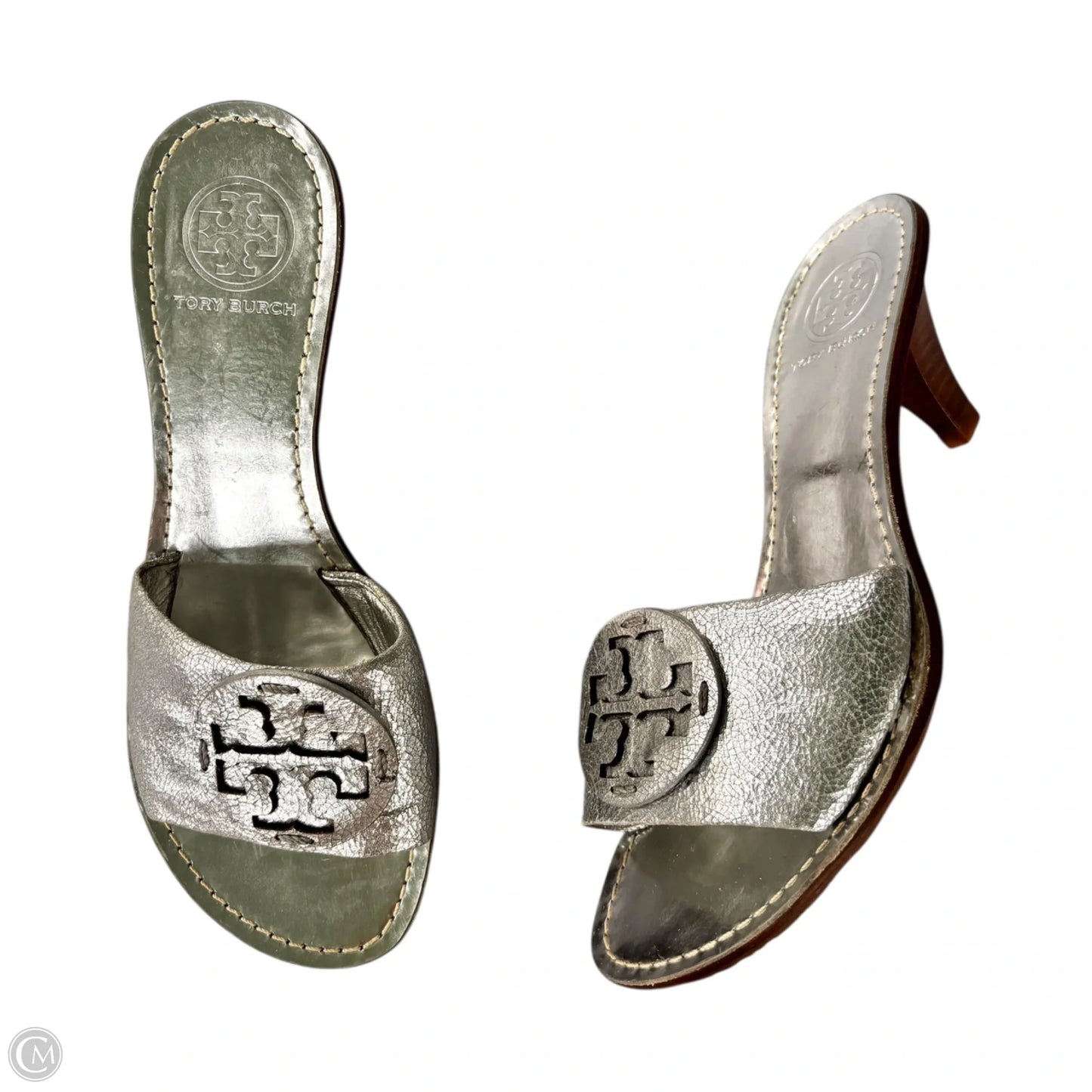 Shoes Designer By Tory Burch In Silver, Size: 7
