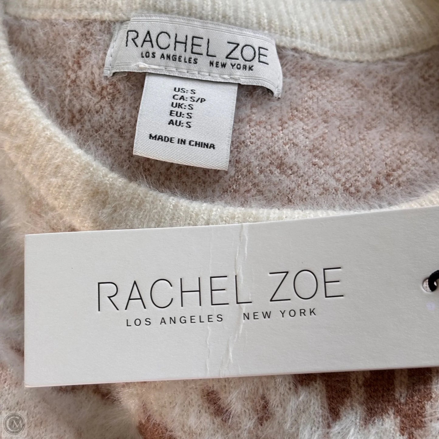 Top Short Sleeve By Rachel Zoe In Brown & White, Size: S