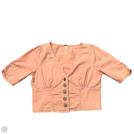 Top Short Sleeve By Free People In Peach, Size: S