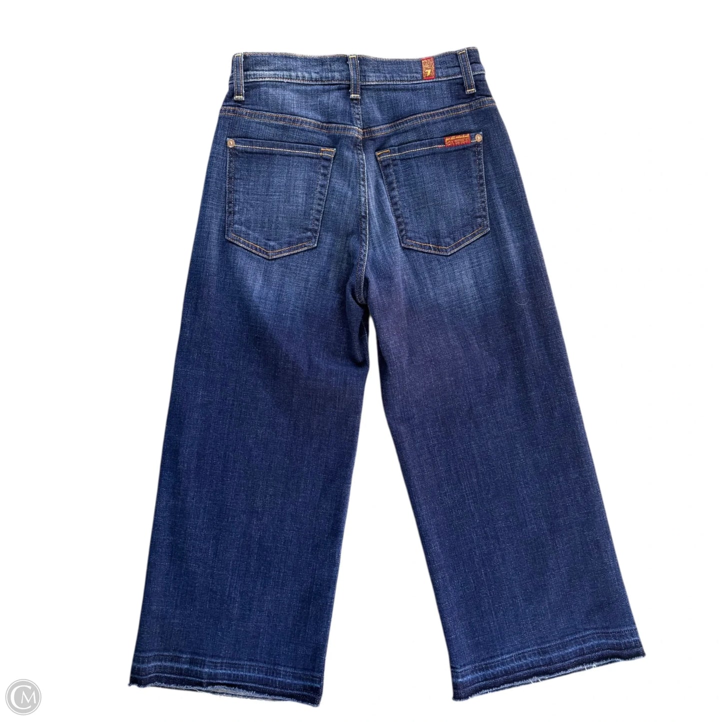 Jeans Cropped By 7 For All Mankind In Blue Denim, Size: 0