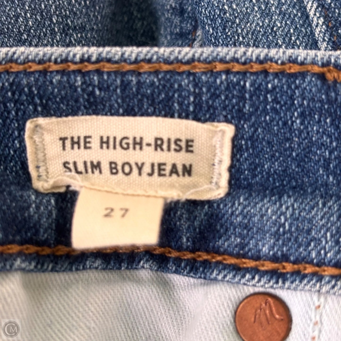 Jeans Straight By Madewell In Blue Denim, Size: 4