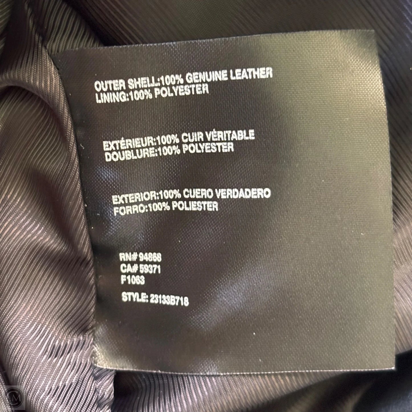 Jacket Moto Leather By Bernardo In Black, Size: L