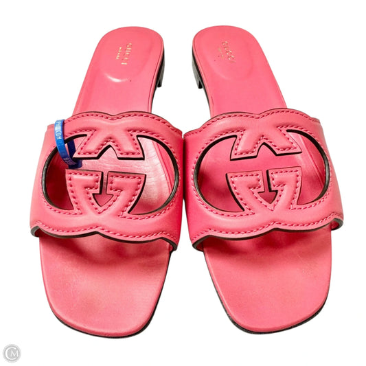 Sandals Luxury Designer By Gucci In Pink, Size: 9.5