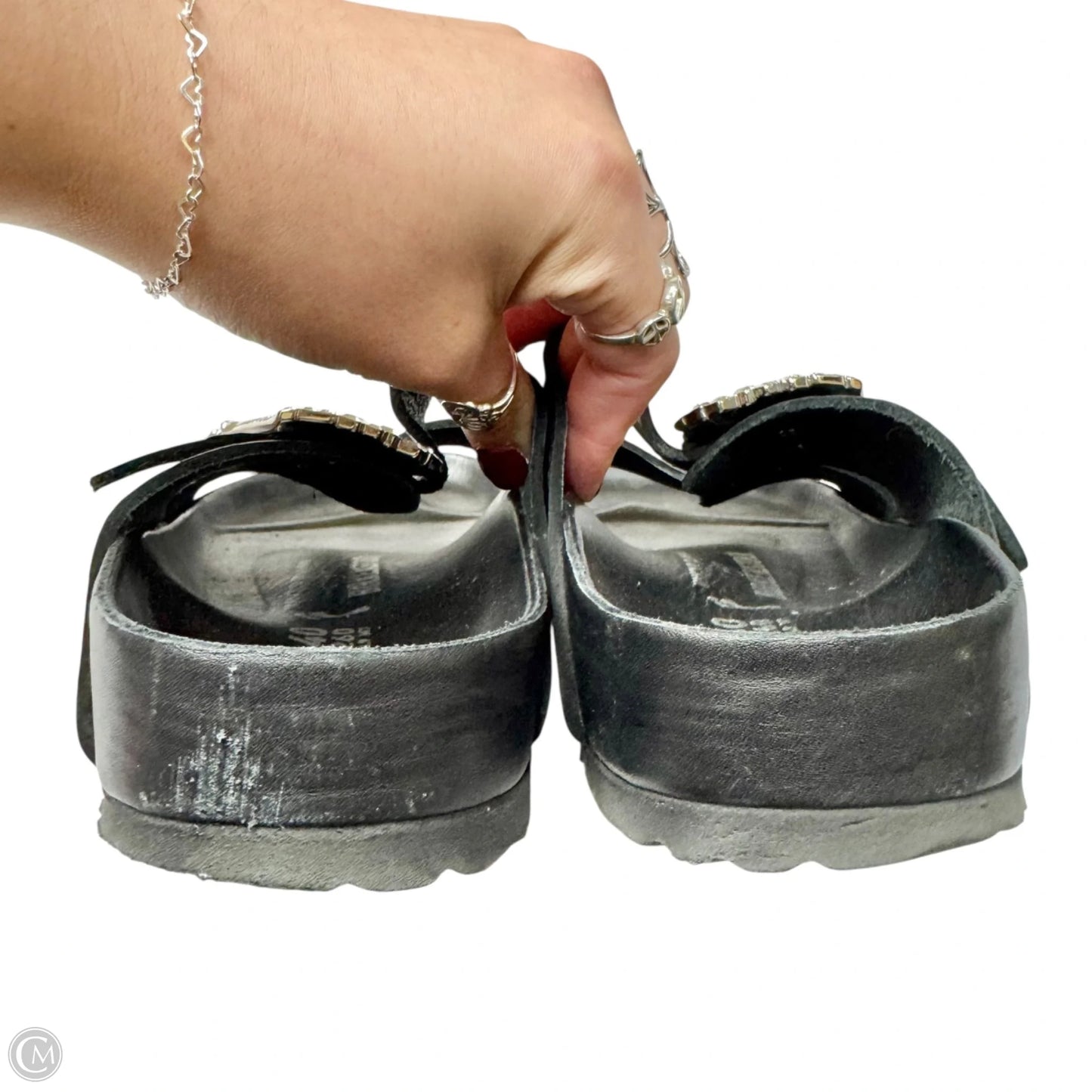 Sandals Luxury Designer By Manolo Blahnik X Birkenstock In Black, Size: 9