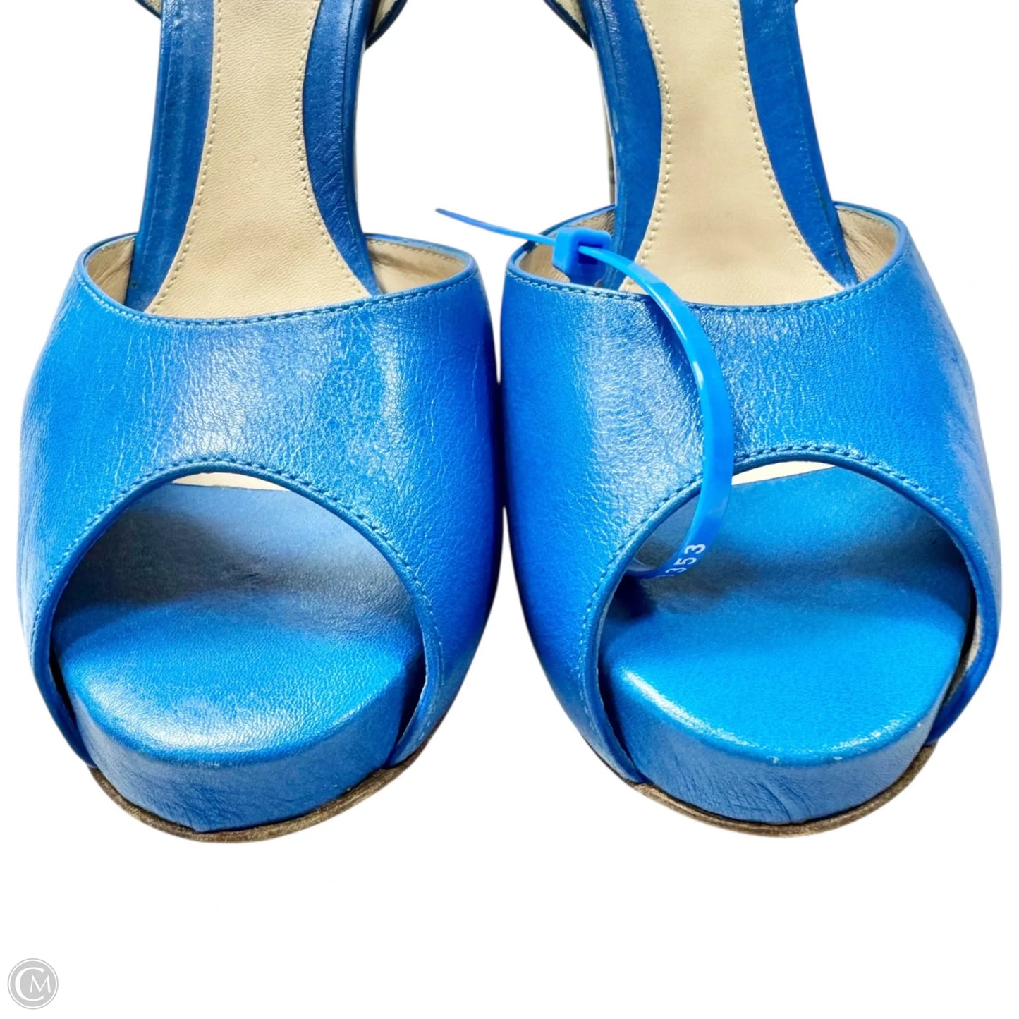 Sandals Luxury Designer By Fendi In Blue & Brown, Size: 7.5