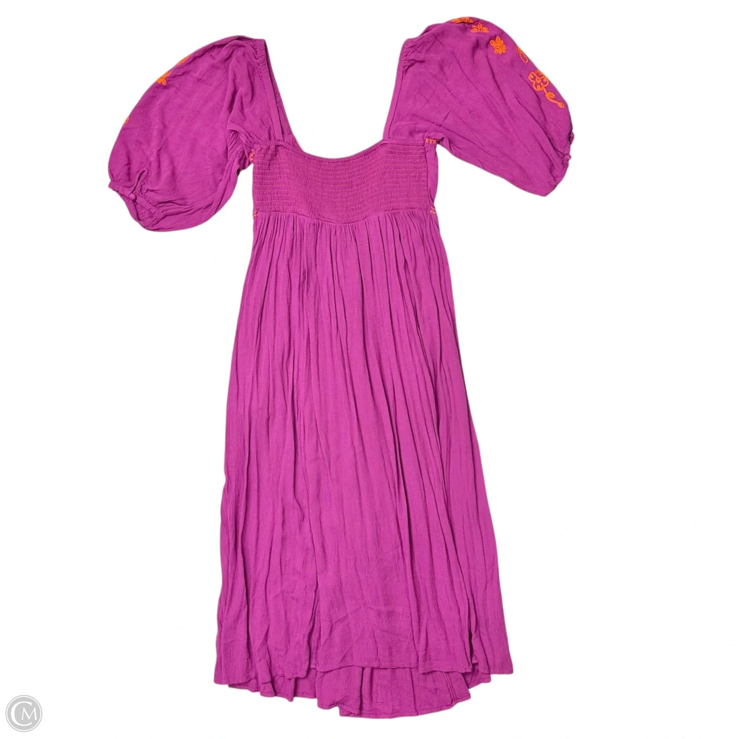 Dress Casual Midi By Free People In Orange & Purple, Size: L