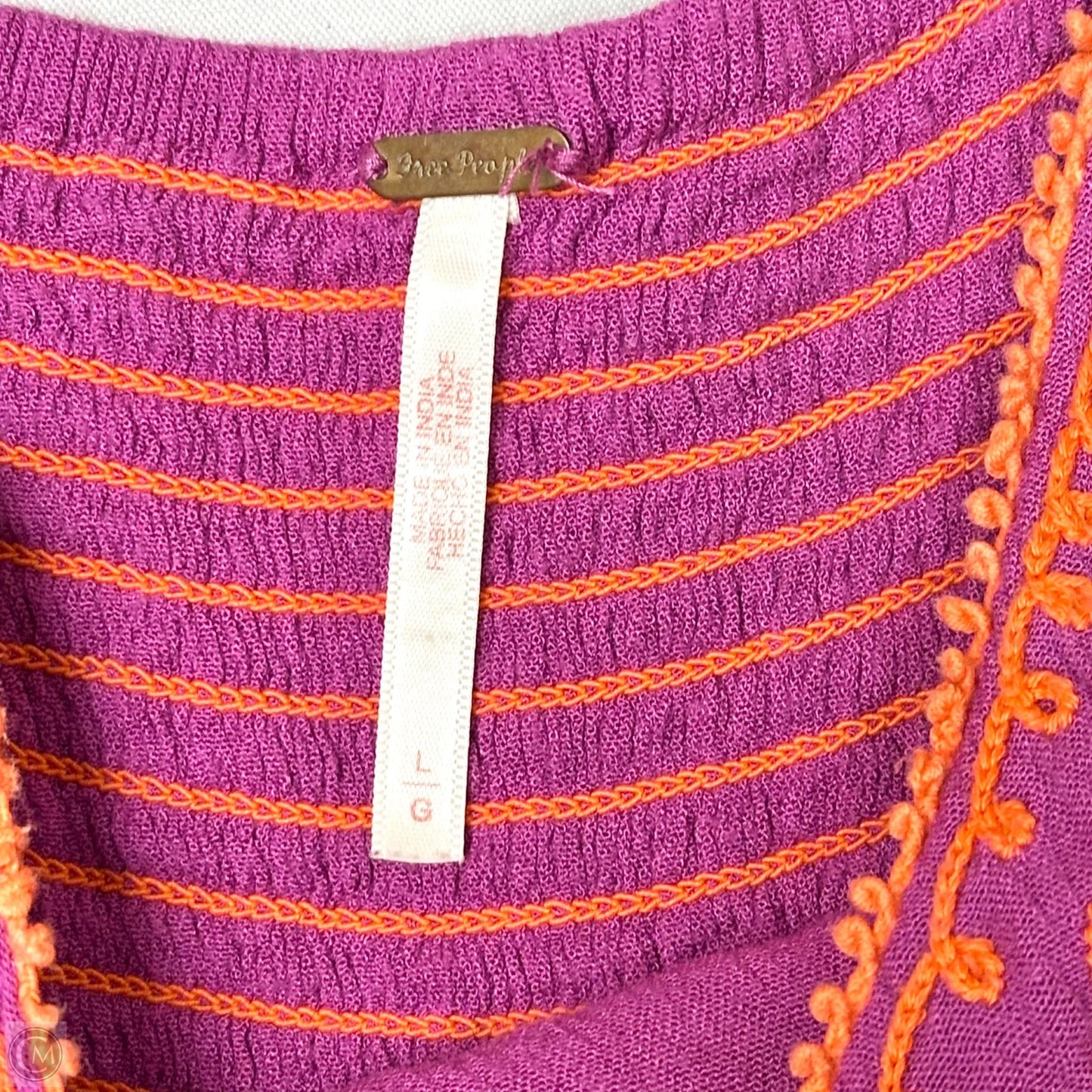 Dress Casual Midi By Free People In Orange & Purple, Size: L