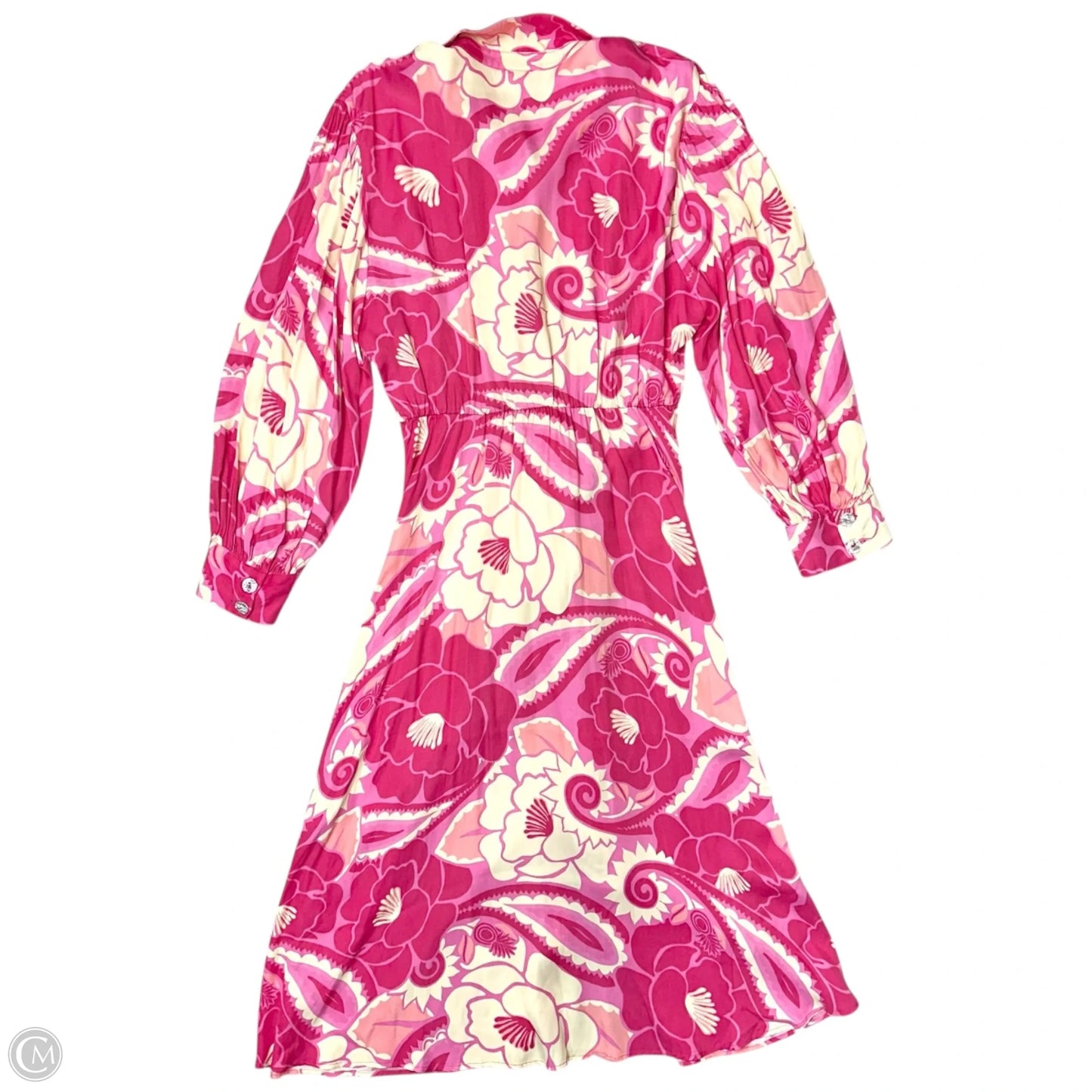 Dress Casual Midi By Farm Rio In Cream & Pink, Size: L