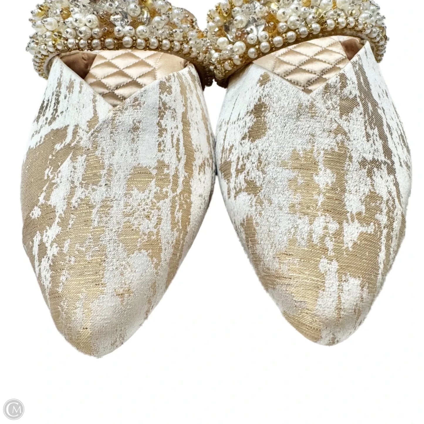 Shoes Flats By Birdies In Gold, Size: 8.5