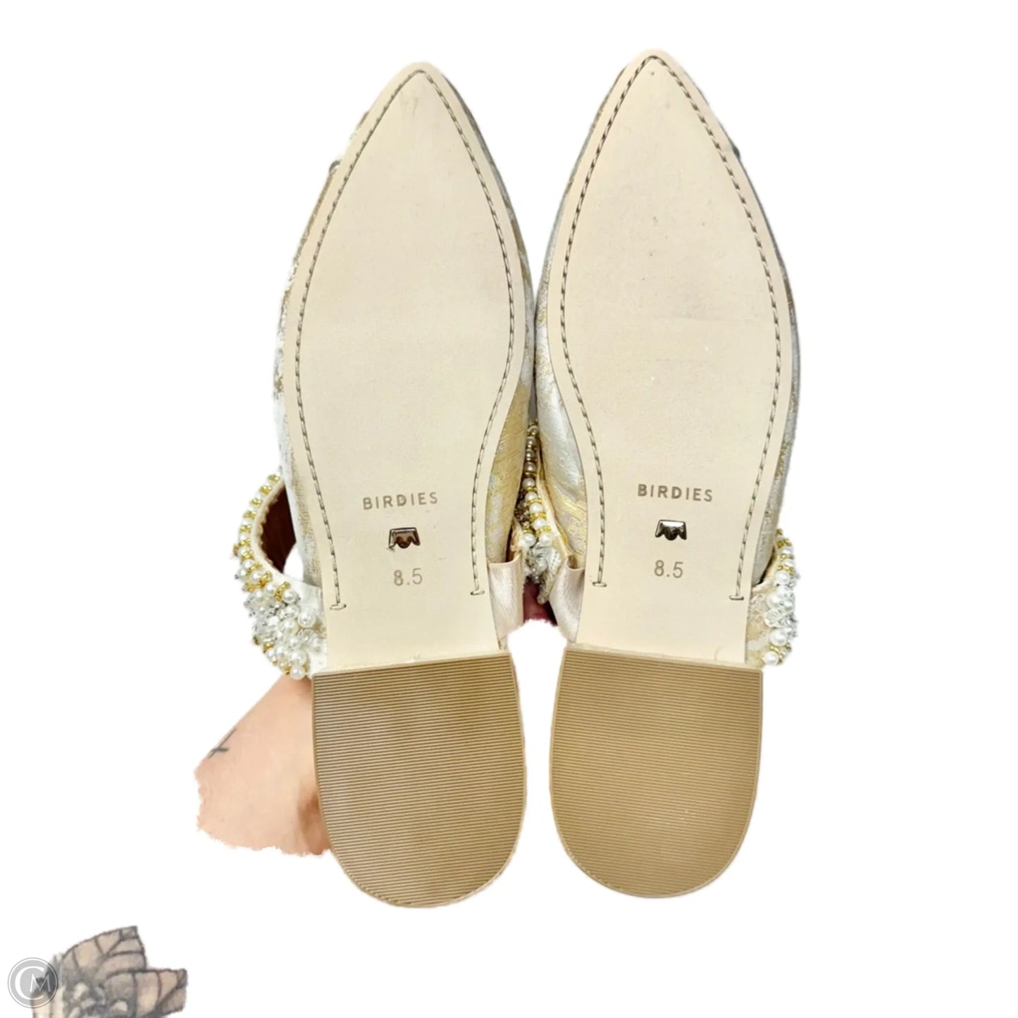 Shoes Flats By Birdies In Gold, Size: 8.5