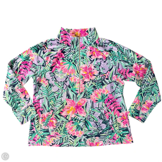 Sweatshirt Designer By Lilly Pulitzer In Green & Pink, Size: Xl