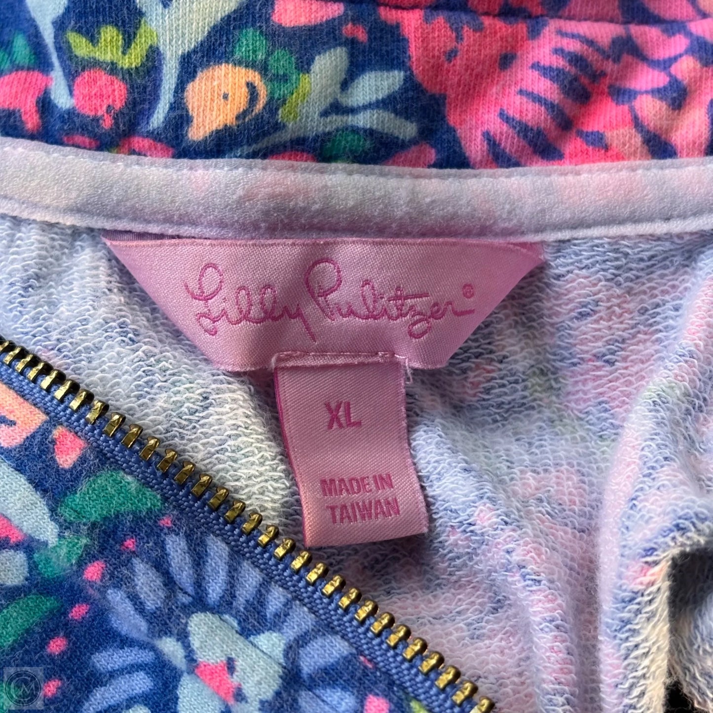 Sweatshirt Designer By Lilly Pulitzer In Blue & Pink, Size: Xl