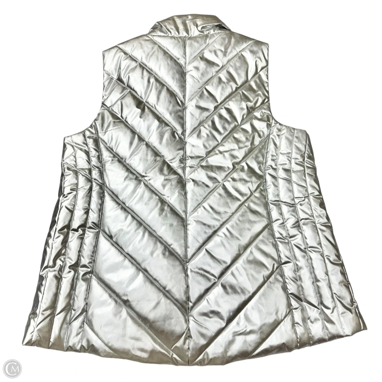 Vest Puffer & Quilted By Talbots In Silver, Size: Xl
