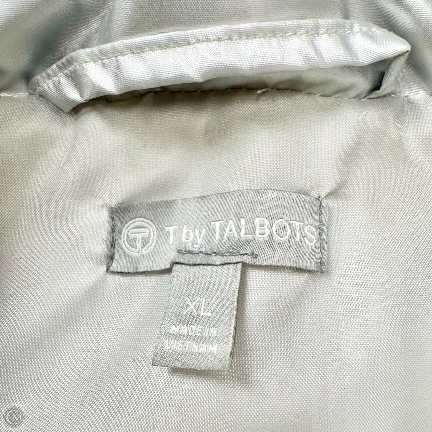 Vest Puffer & Quilted By Talbots In Silver, Size: Xl