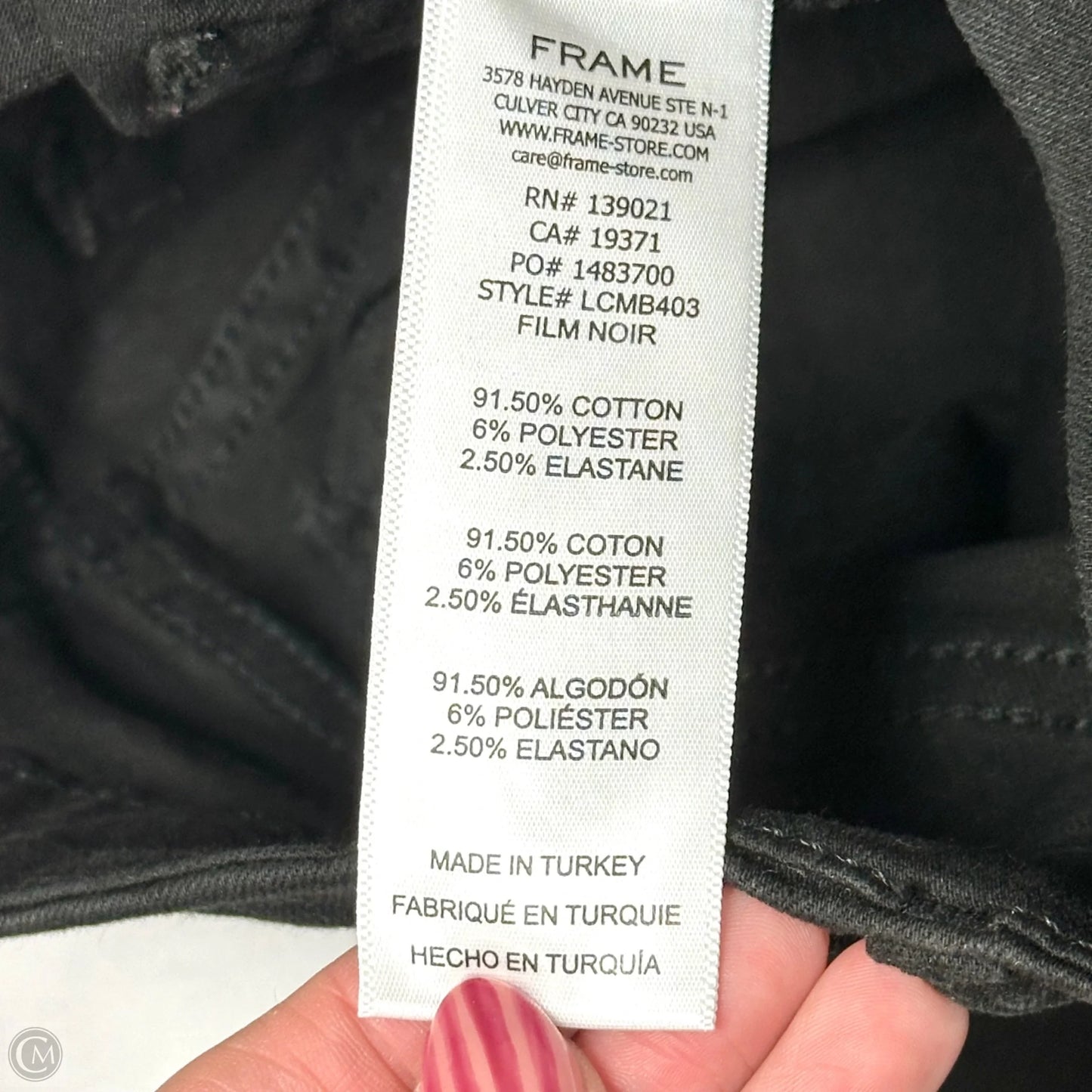 Jeans Boot Cut By Frame In Black Denim, Size: 0