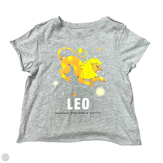 Top Short Sleeve By Anthropologie In Grey, Size: S