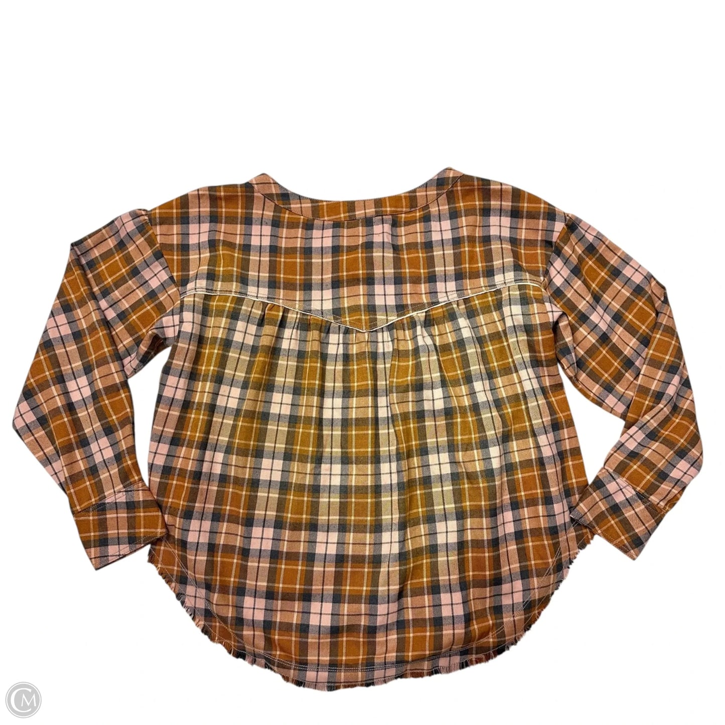 Top Long Sleeve By Free People In Plaid Pattern, Size: S