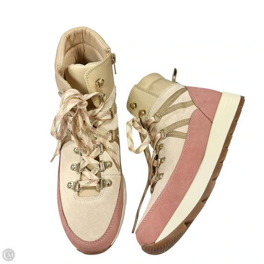 Boots Ankle Flats By Alex Marie In Pink & Tan, Size: 9