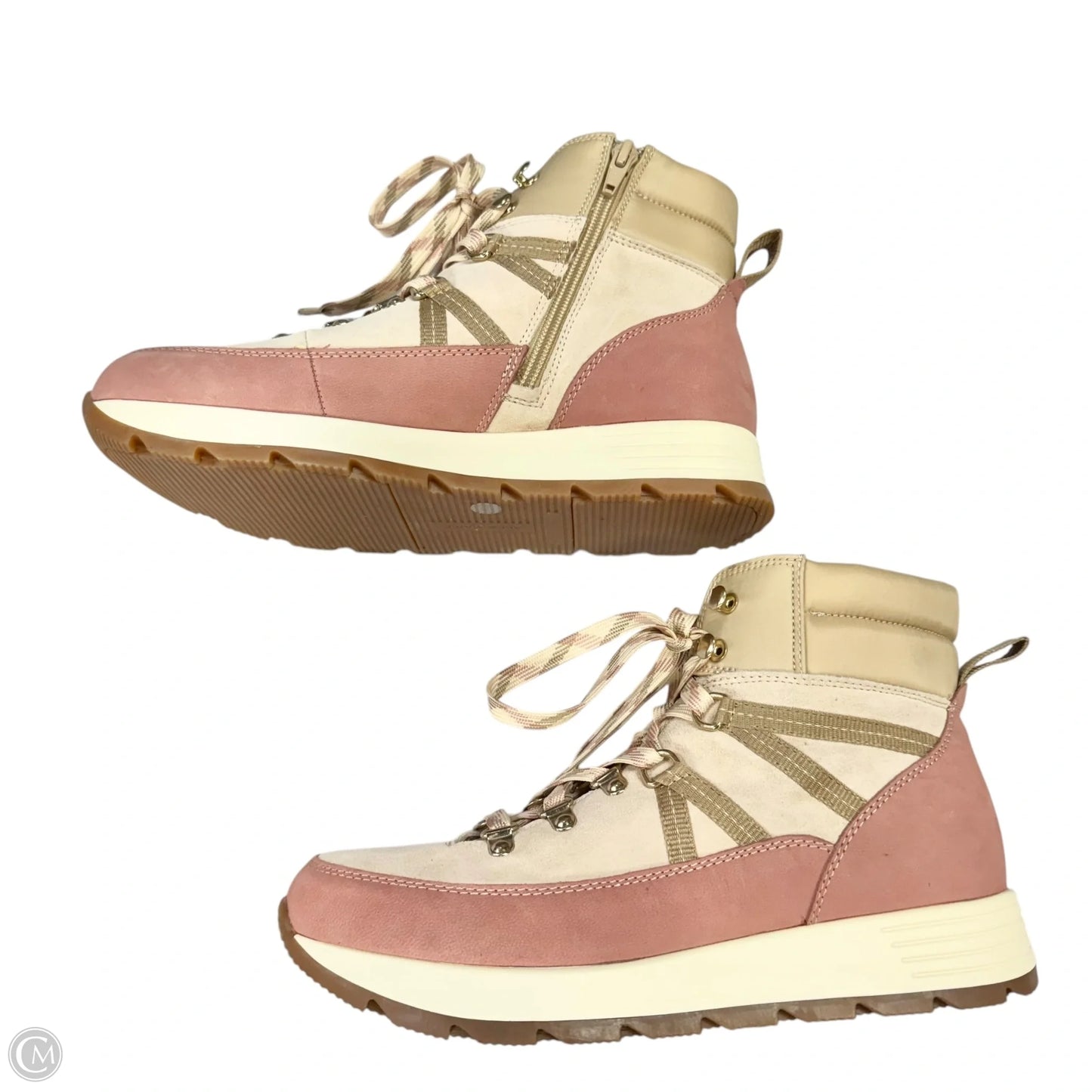 Boots Ankle Flats By Alex Marie In Pink & Tan, Size: 9