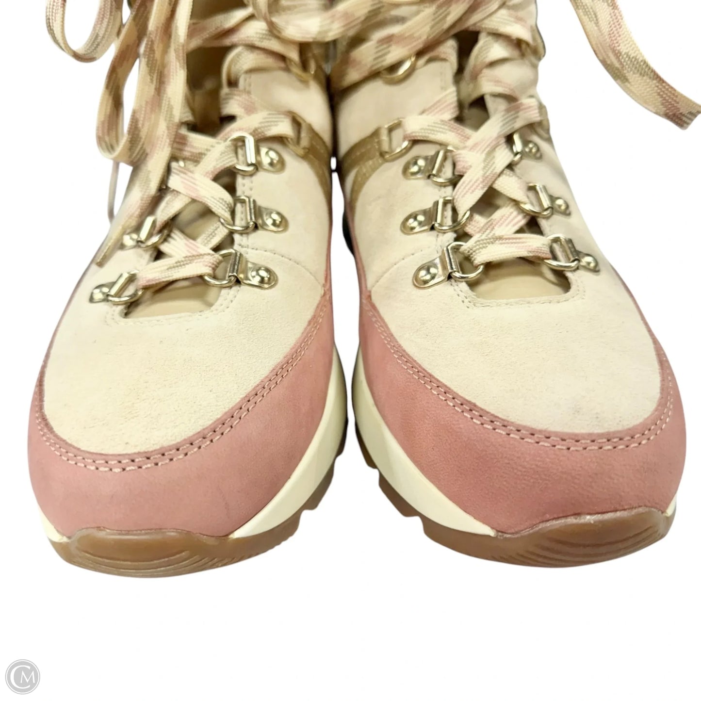Boots Ankle Flats By Alex Marie In Pink & Tan, Size: 9