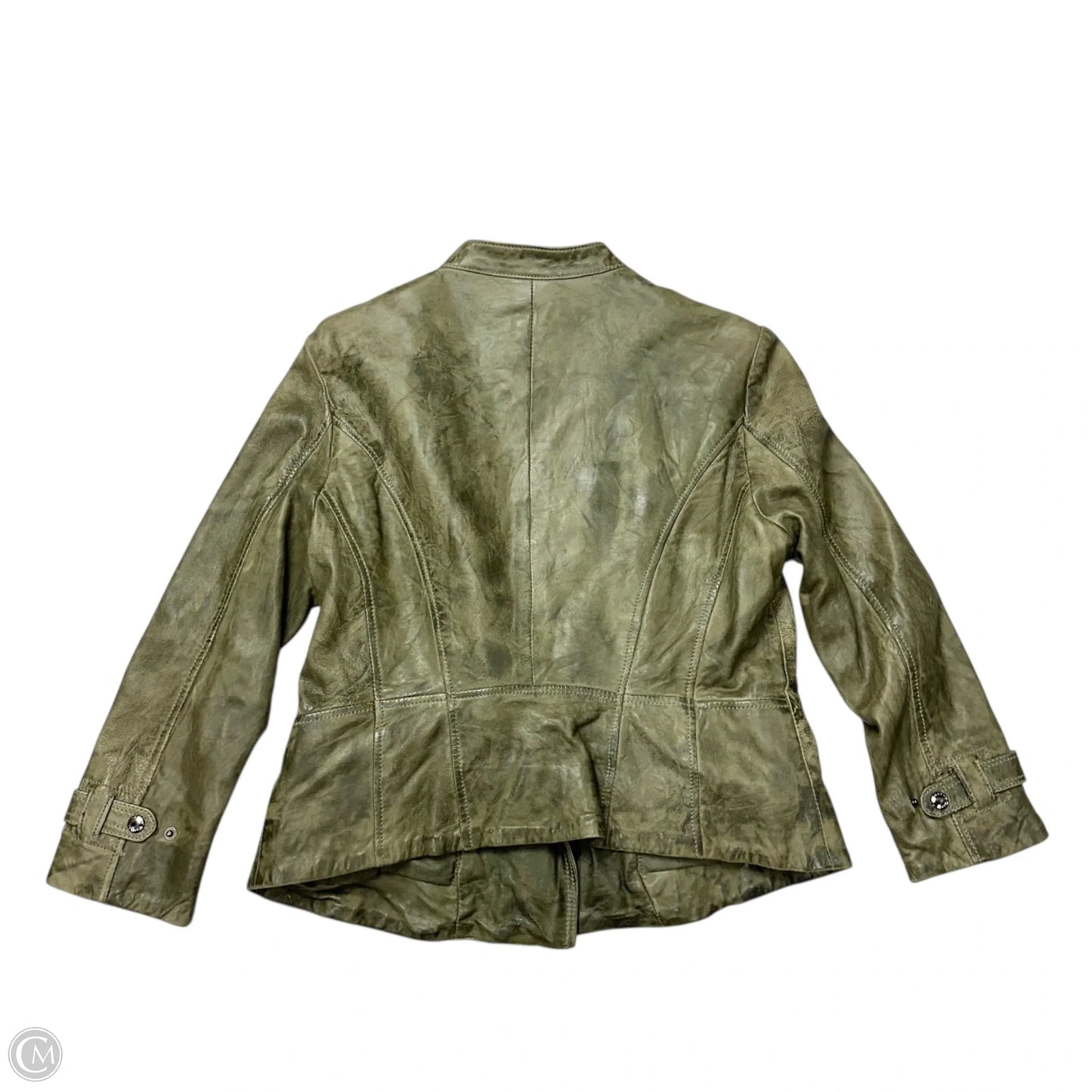 Jacket Moto Leather By Andrew Marc In Green, Size: L
