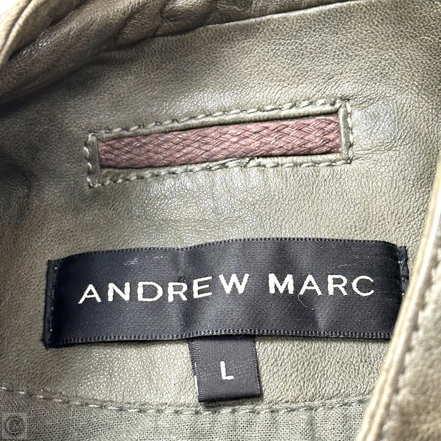 Jacket Moto Leather By Andrew Marc In Green, Size: L