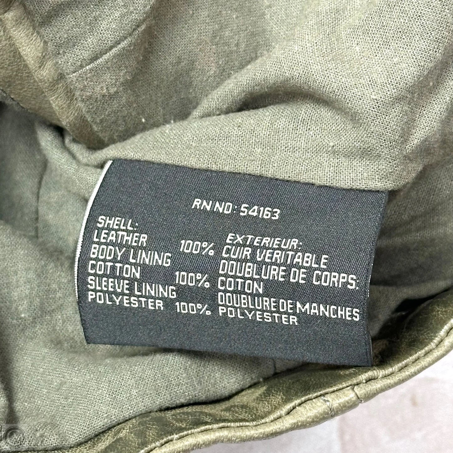 Jacket Moto Leather By Andrew Marc In Green, Size: L